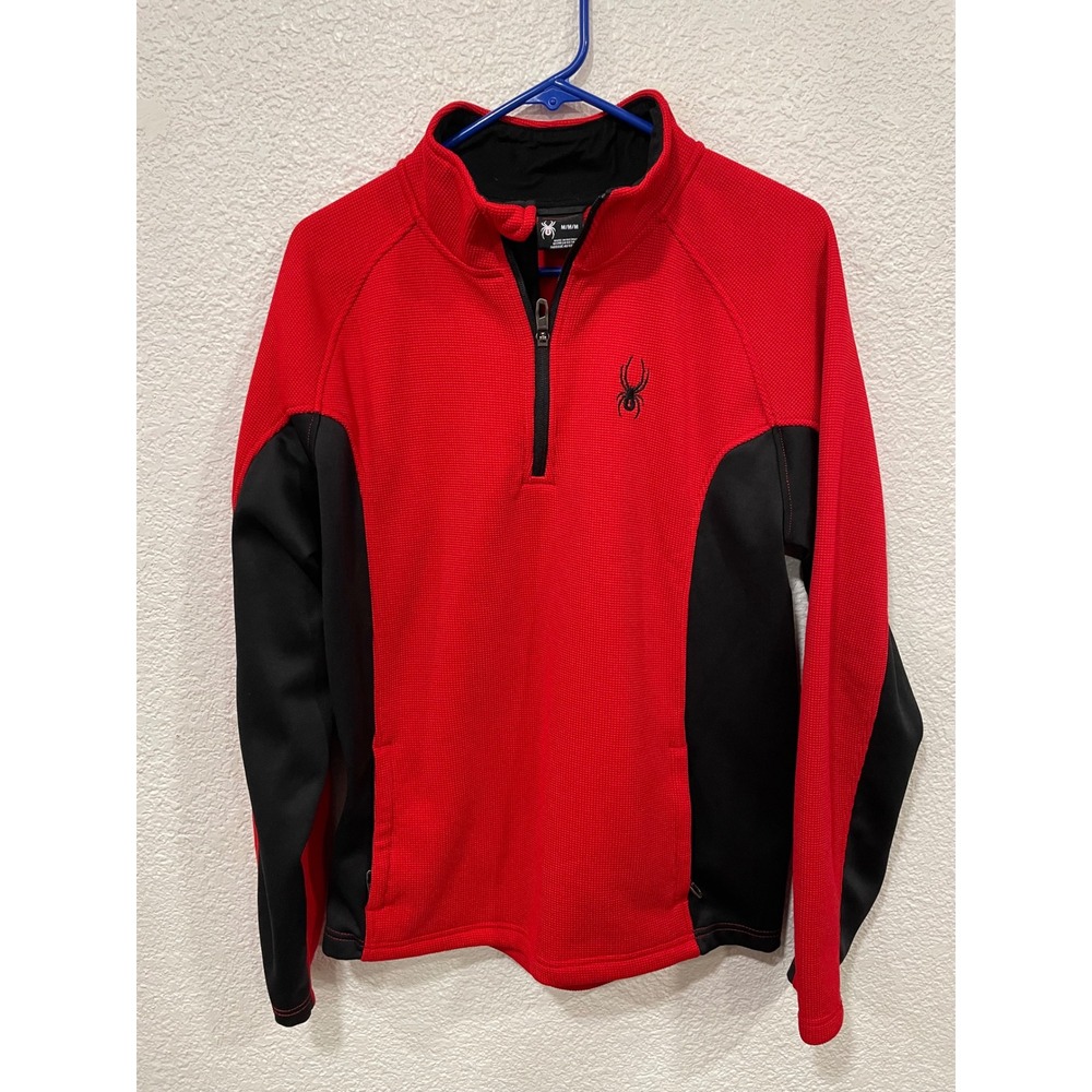 Spyder Red and Black Color block Swear 1/4 Zip Up Pullover Jacket